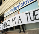 Sciopero davanti alla sede di France Télévisions
