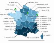 La cartina del TDT in Francia