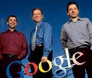 Eric Schmidt, Larry Page e Sergey Brin     
