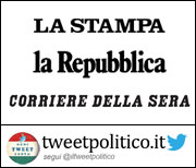 Tweetpolitico.it: La Stampa, La Repubblica, Corriere della Sera