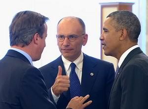 Cameron, Letta e Obama