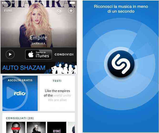 Shazam app screenshot