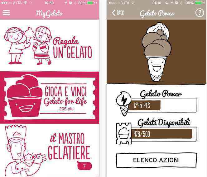 MyGelato app screenshot