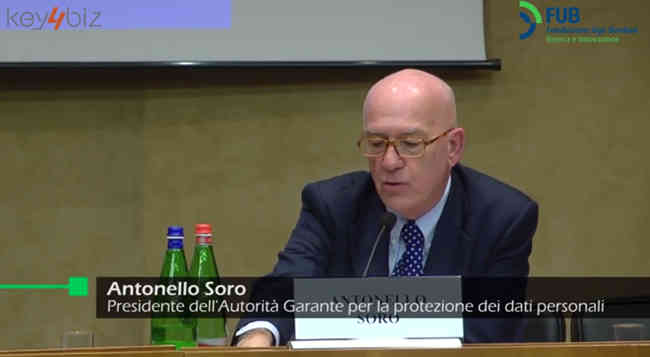 Antonello Soro, Garante Privacy, interviene al convegno FUB