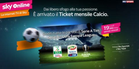 Sky Online, arriva il ticket mensile ‘calcio’ per la Serie A e l’Europa League