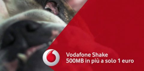 Vodafone ‘Shake’, 500 MB 4G extra di traffico dati a 1 euro