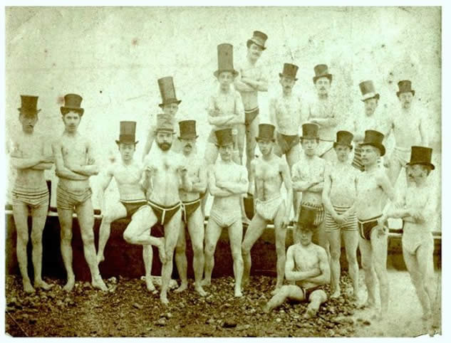 Rappresentanti dell'esclusivo Beach Swimming Club di Brighton (1863)