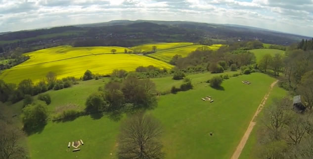 La campagna inglese (Surrey) vista dal drone