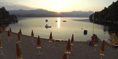 Il lago d’Orta visto dal drone