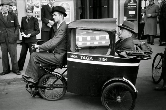 Ciclo taxi artigianale a Copenaghen durante l'occupazione nazista