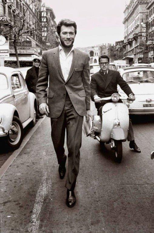 Clint Eastwood a passeggio per Via Veneto a Roma