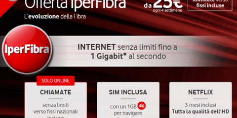 Vodafone lancia l’IperFibra: prima offerta a 1 Gbps per privati e PMI