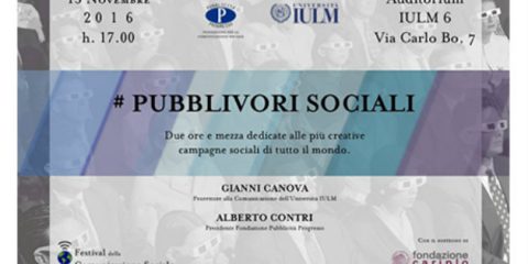Spot&Social. Il 15 novembre a Milano la rassegna di spot sociali internazionali organizzata da Pubblicità Progresso
