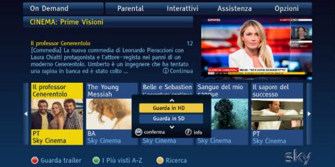 Sky per l’on demand in HD, debutta la nuova home page per la tv