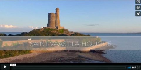 Videodroni. Saint-Vaast-la-Hougue (Normandia-Francia) vista dal drone