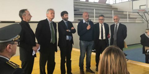 Amatrice ha il suo cinema, il ministro Franceschini e Rutelli (Anica) inaugurano sala temporanea