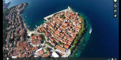 Videodroni. Korcula (Croatia) vista dal drone