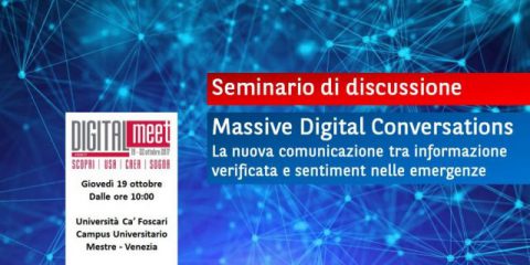 Comunicazione digitale, il 19 ottobre seminario sul sentiment delle emergenze al Campus di Mestre