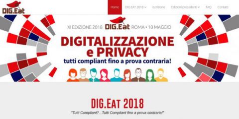 DIG.Eat11, ultimi giorni per iscriversi all’evento di Roma su digitalizzazione e privacy