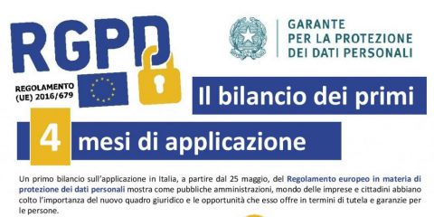 Garante Privacy: il bilancio dei primi 4 mesi di applicazione del GDPR