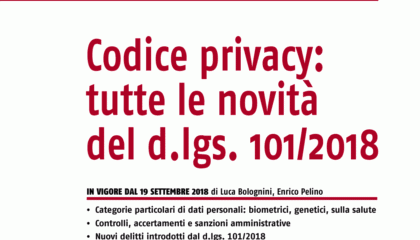 Codice privacy: tutte le novità del D.lgs. 101/2018