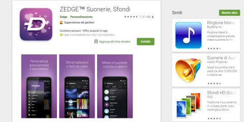App4Italy. La recensione del giorno, ZEDGE, Ringtones & Wallpapers