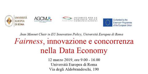 ‘Fairness, innovazione e concorrenza nella Data Economy’. Il 12 marzo il convegno all’Università Europea di Roma