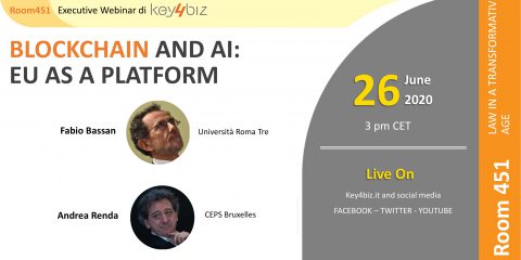 Room 451: “Blockchain and AI: EU as a Platform”, in diretta il 26 giugno alle 15