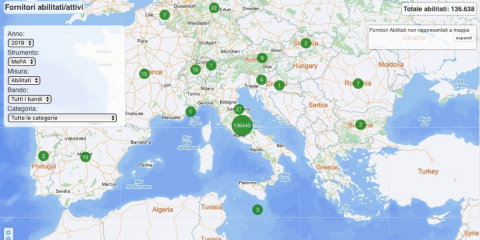 Consip, sistema di georeferenziazione della spesa con mappa dei fornitori della PA