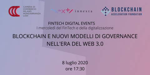 Webinar ‘Blockchain e nuovi modelli di Governance nell’era del web 3.0’, 8 luglio ore 17