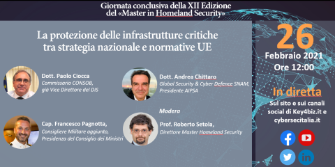 La protezione delle infrastrutture critiche tra strategia nazionale e normative UE