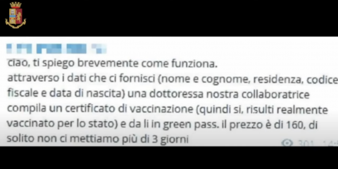 Falsi green pass venduti su Telegram, 4 persone scoperte dalla Polizia postale