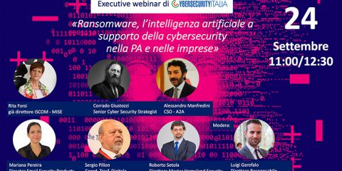 Talk “Ransomware, IA a supporto della cybersecurity nella PA e nelle imprese”. Guarda il video