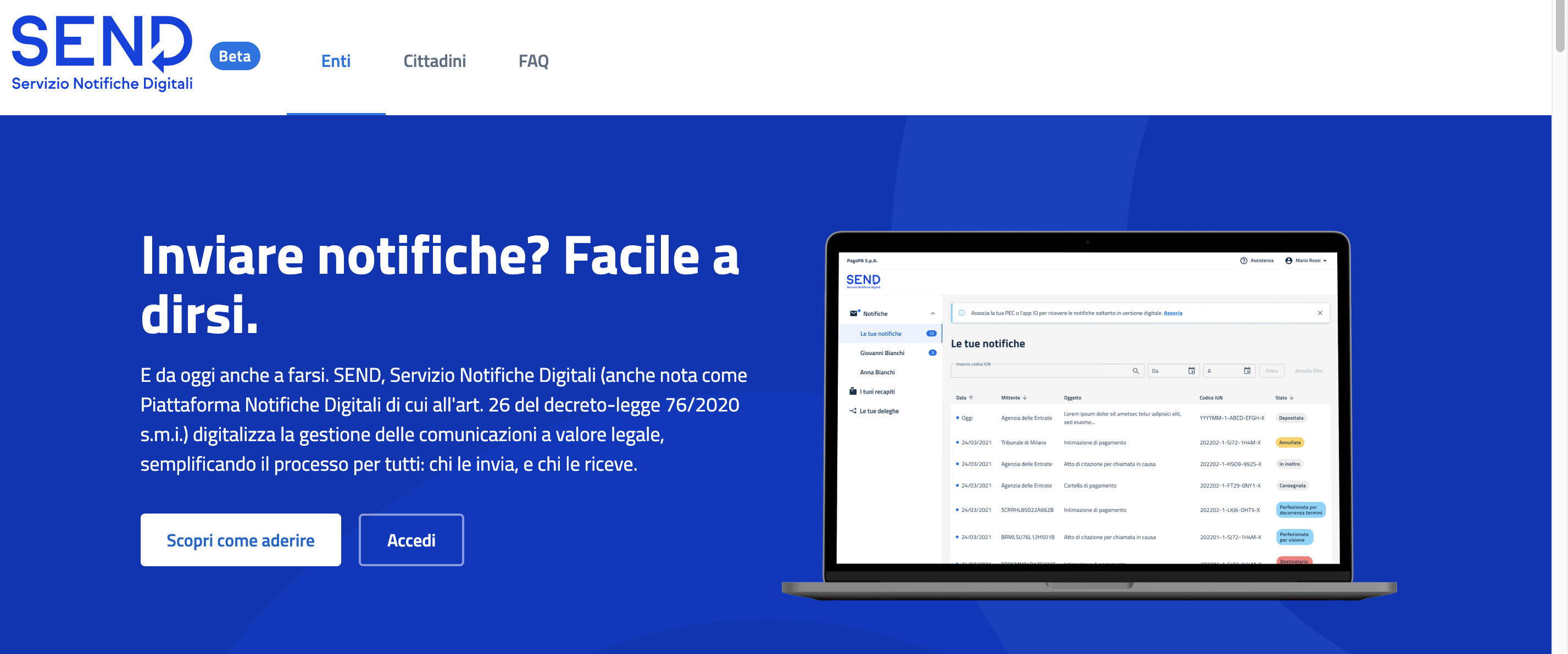 La Piattaforma Scratch è Progettata Principalmente Per Come funziona SEND, la piattaforma per le notifiche digitali