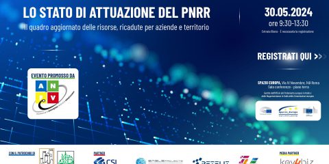 Save the date. Evento “Lo stato di attuazione del PNRR”. Roma, 30 maggio 2024